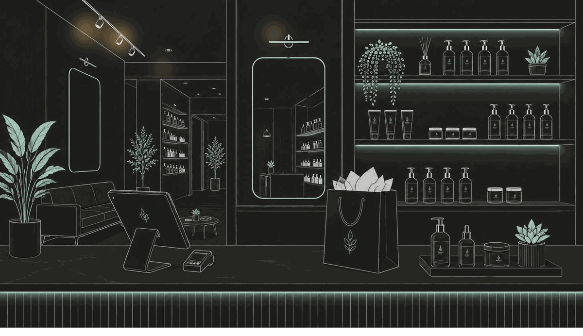 The retail counter at Shears & Beards